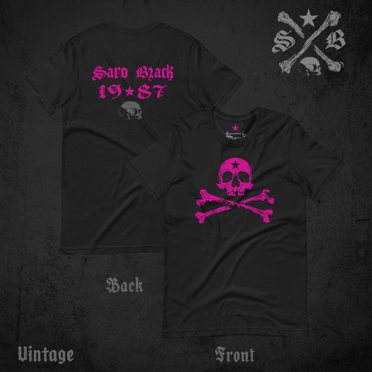 Skull Crossbones Pink Tee