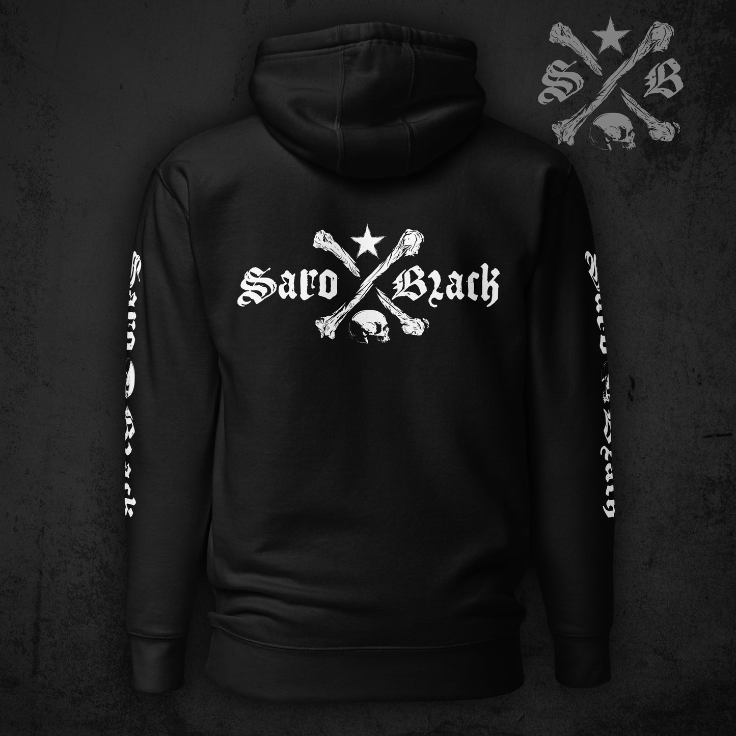 Saro Black Classic Logo Hoodie - White