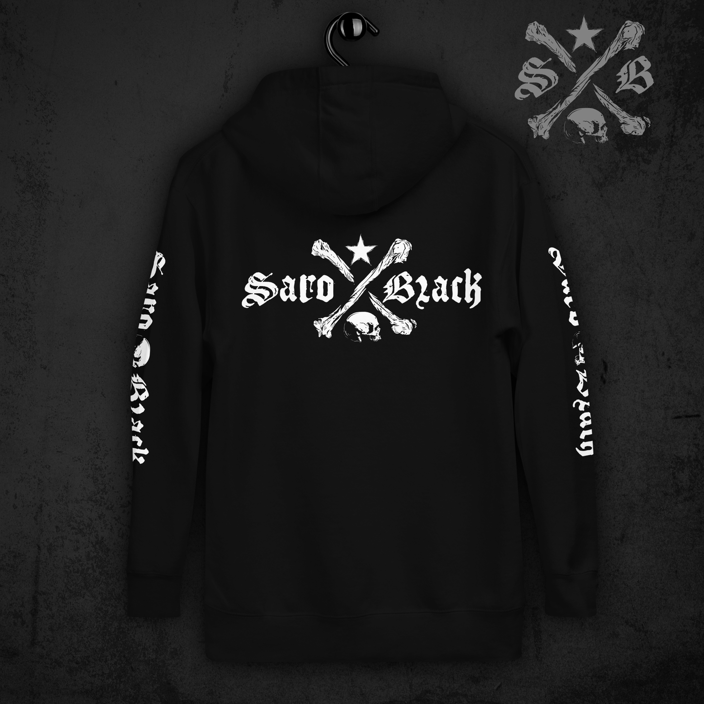 Saro Black Classic Logo Hoodie - White