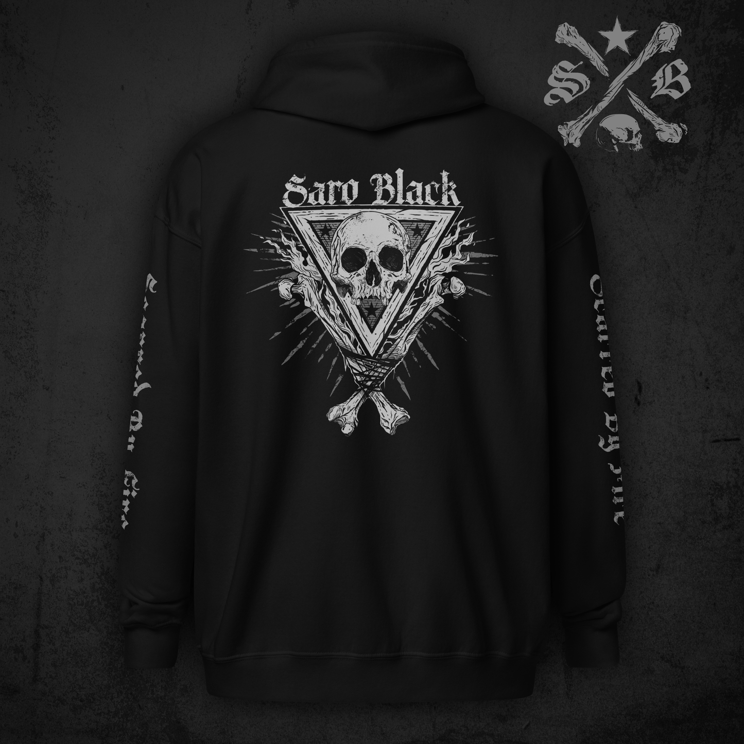 Black Mark Zip Hoodie