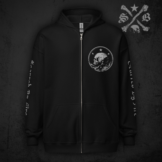 Black Mark Zip Hoodie