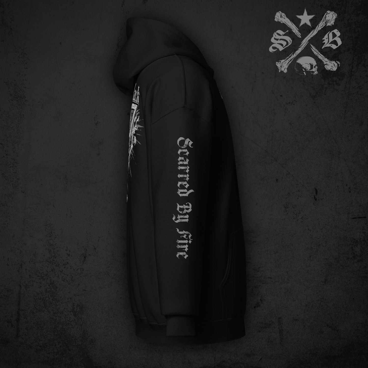 Black Mark Zip Hoodie