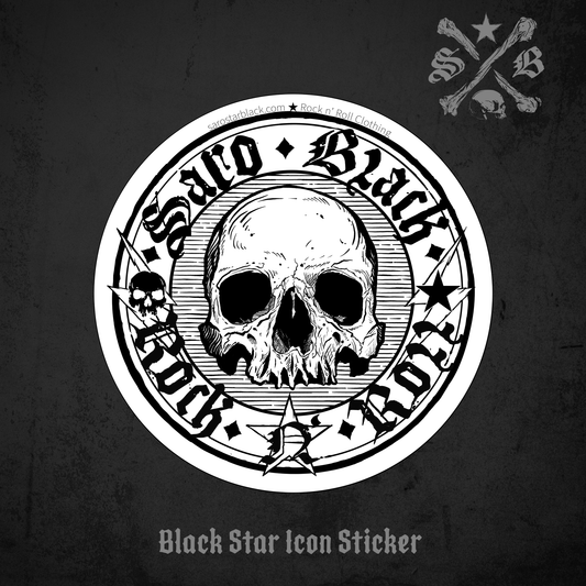 Black Star Icon Sticker - white