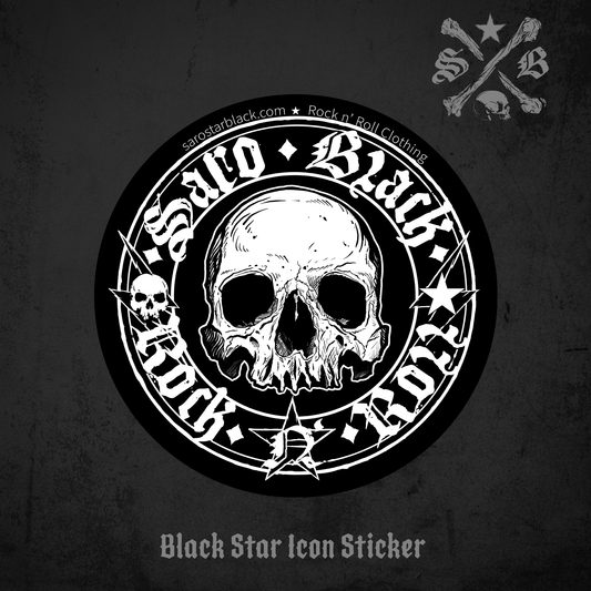 Black Star Icon Sticker - Black