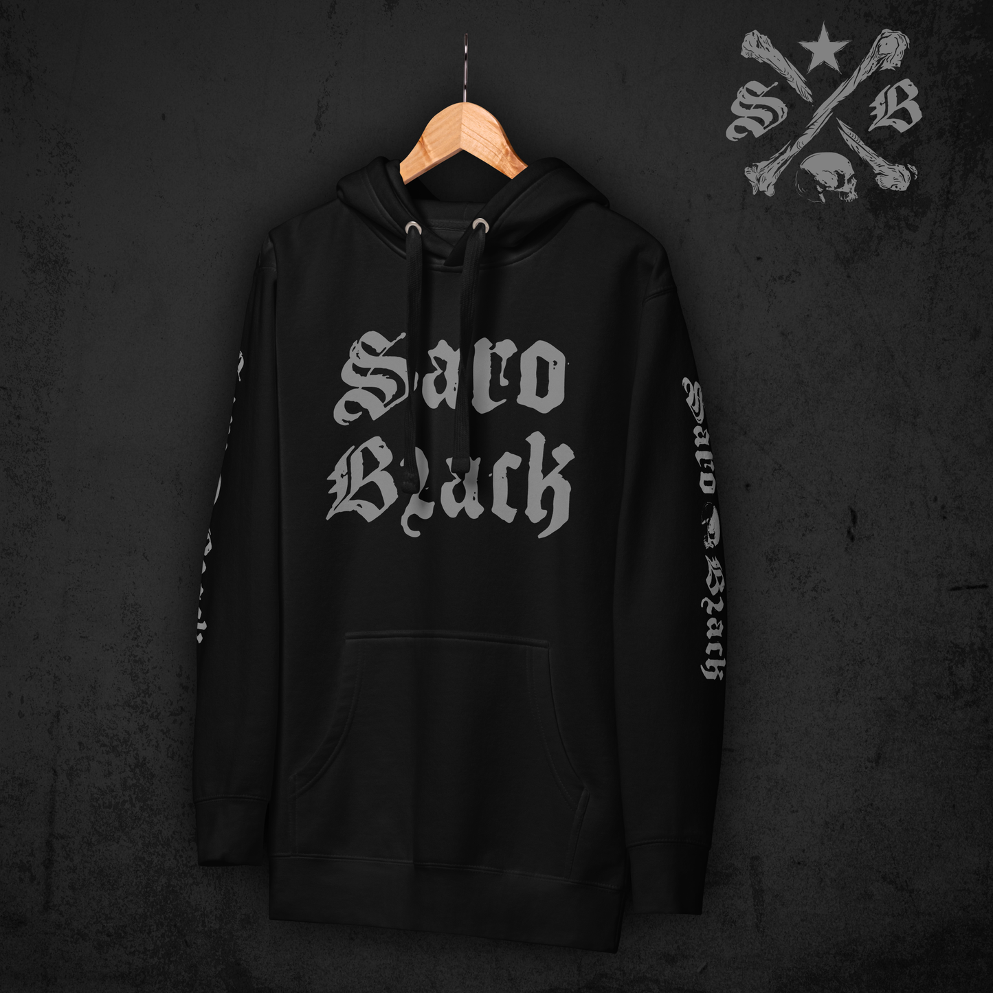 Saro Black classic logo Hoodie