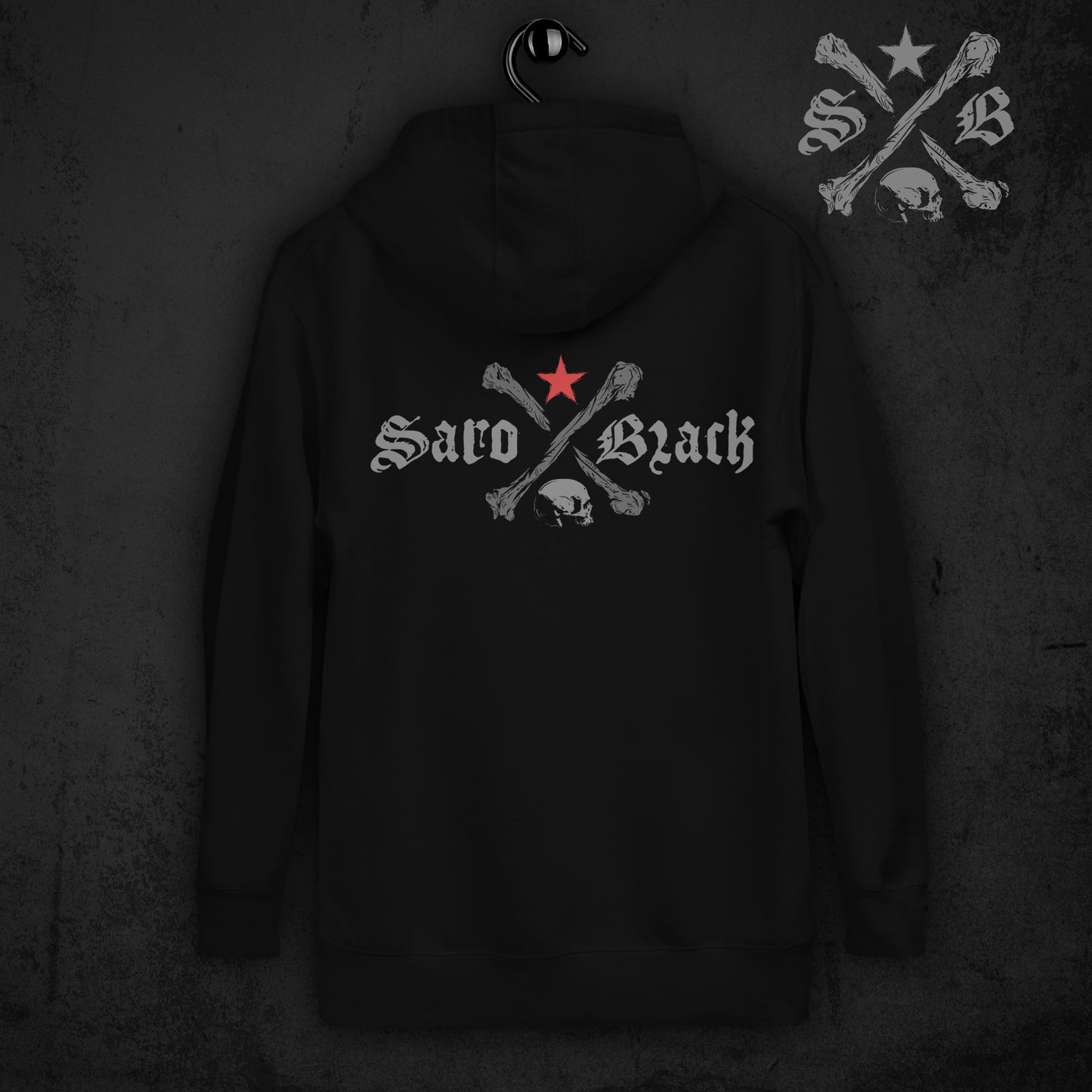 Saro Black logo Hoodie