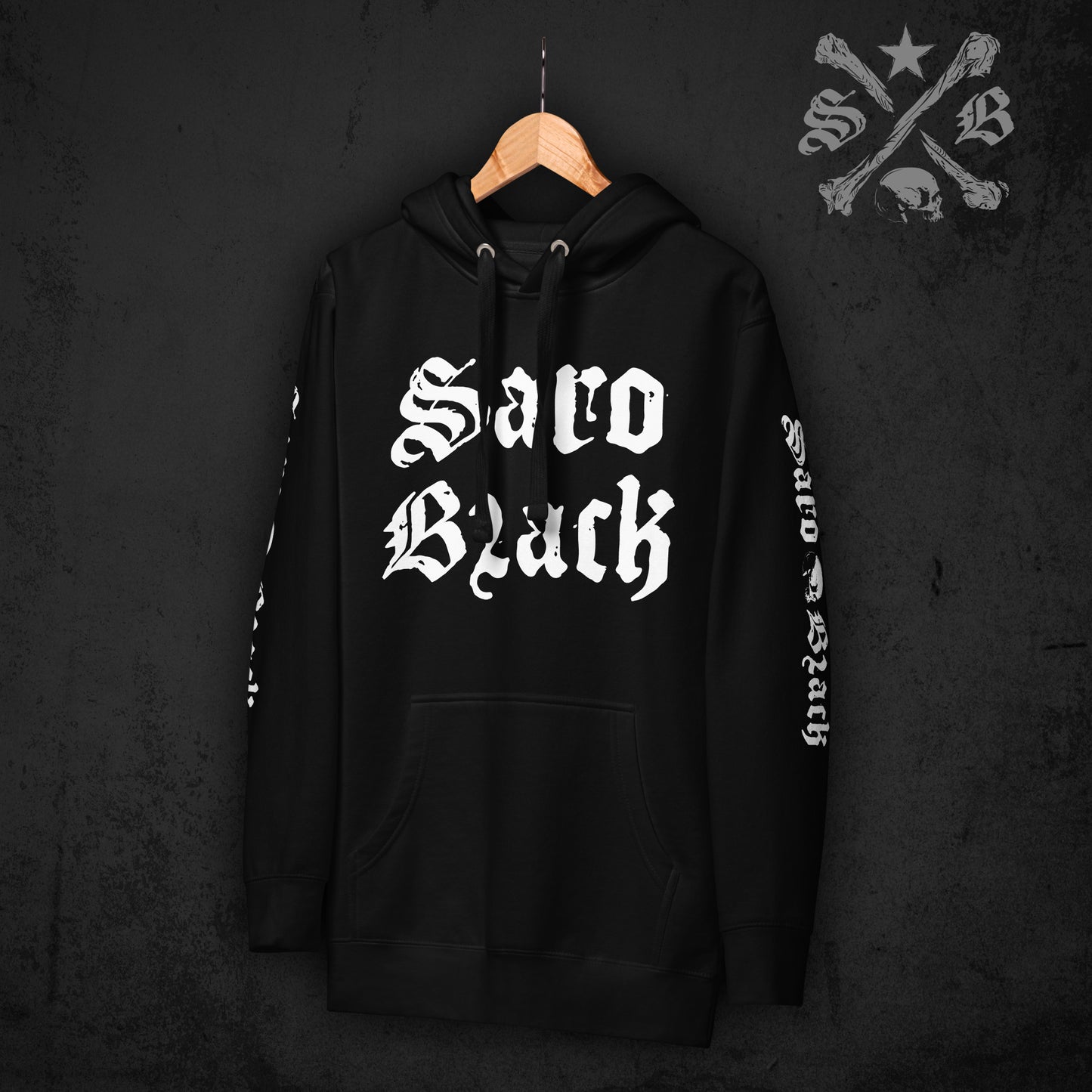 Saro Black Classic Logo Hoodie - White