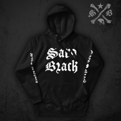 Saro Black Classic Logo Hoodie - White