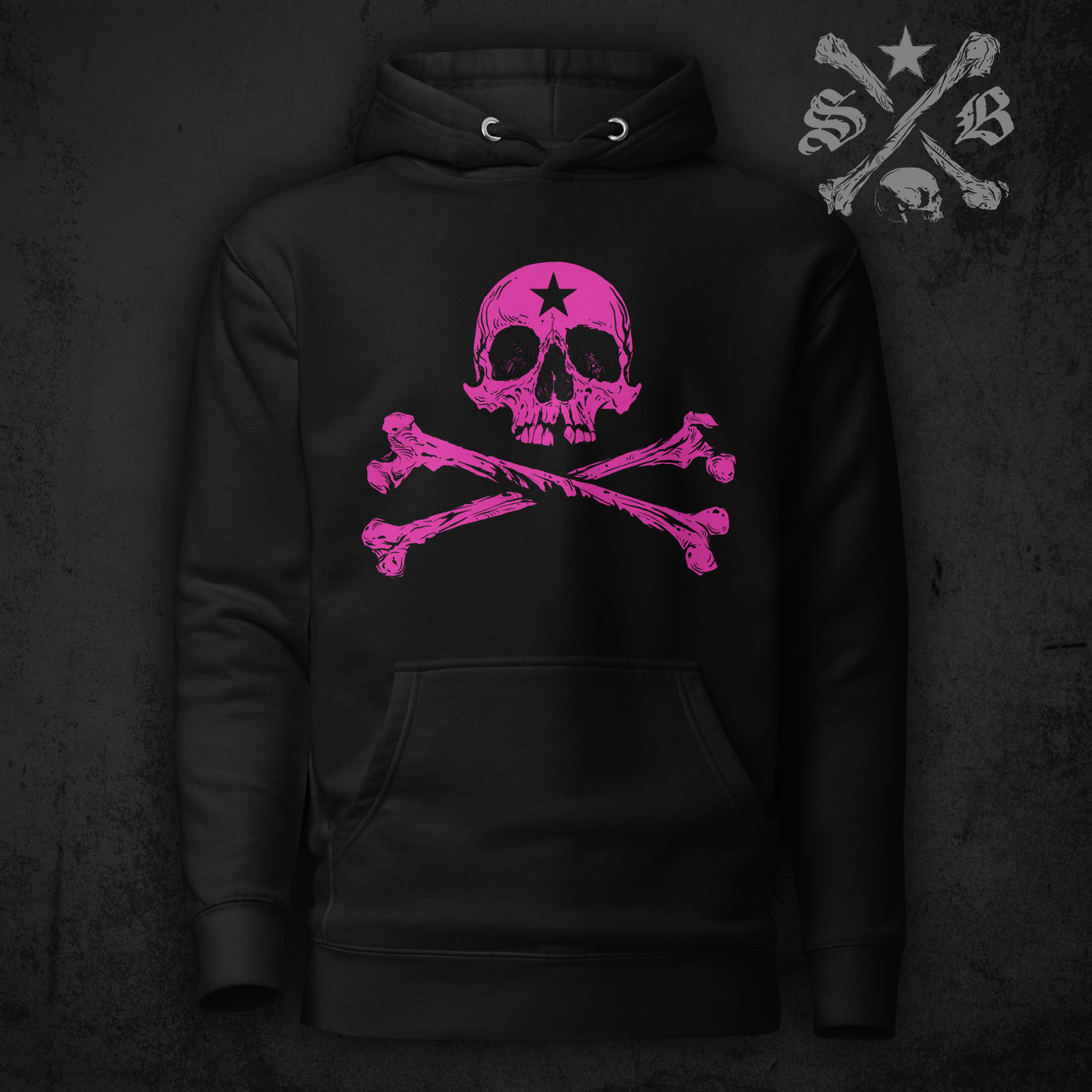 Pink Skull Crossbones Hoodie