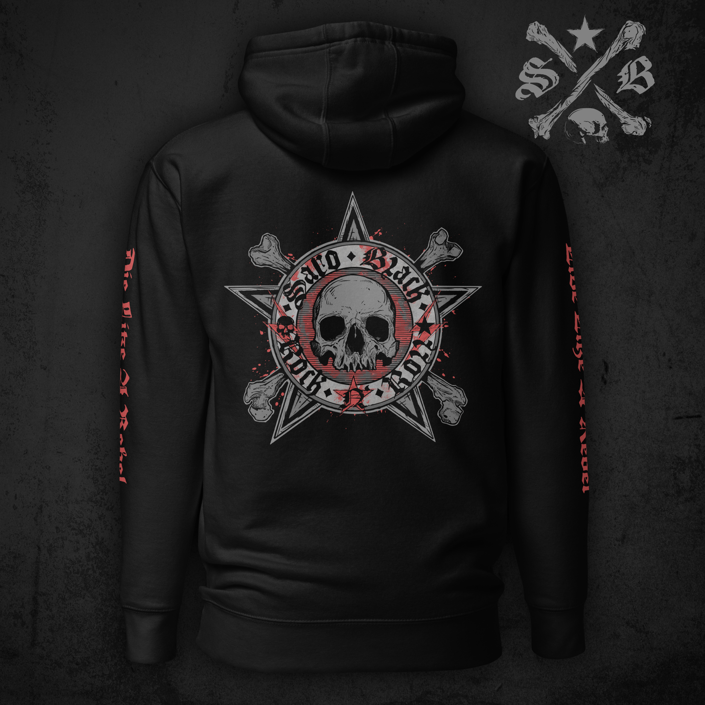 Black Star Icon Hoodie - Sleeve Prints