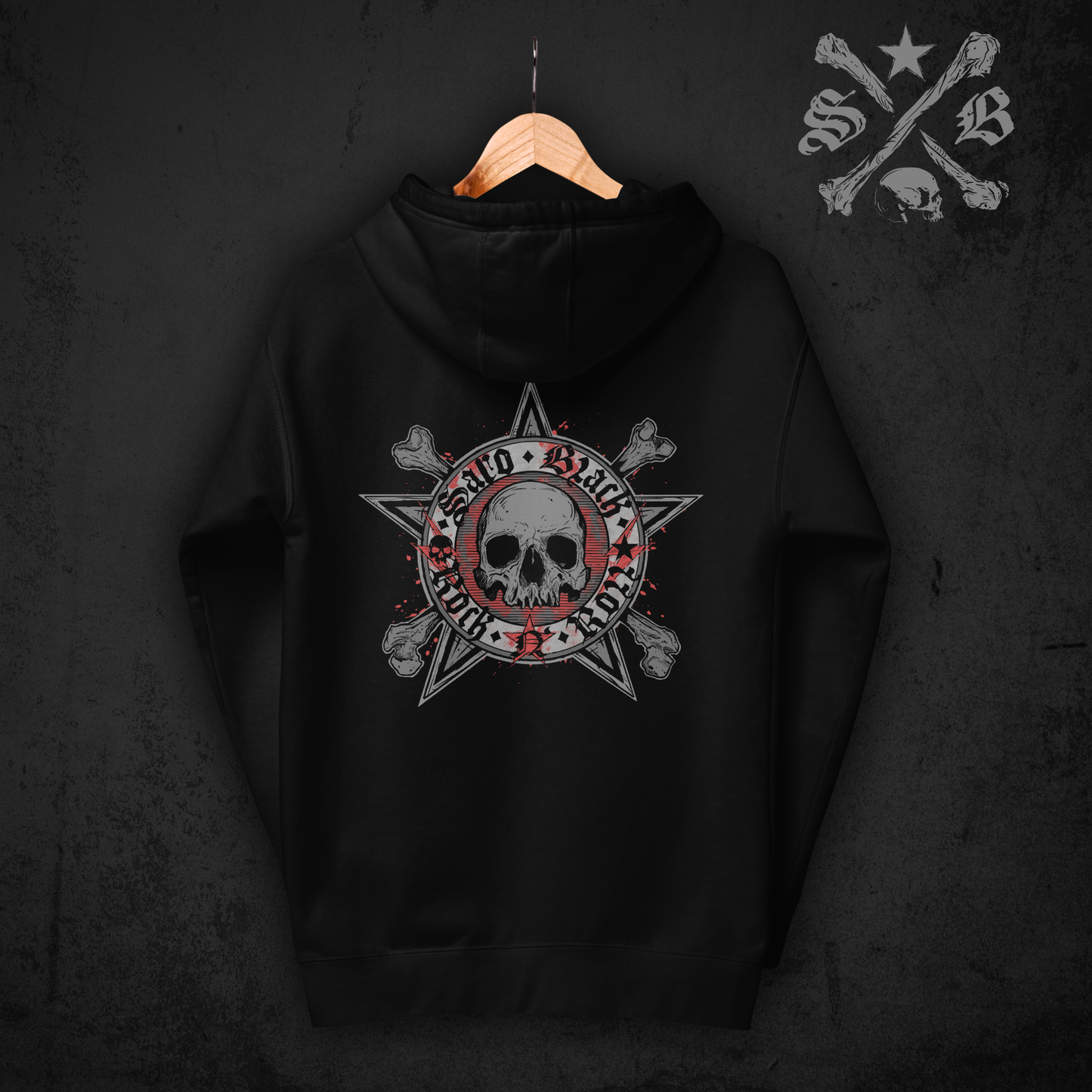 Black Star Icon Hoodie - Sleeve Prints
