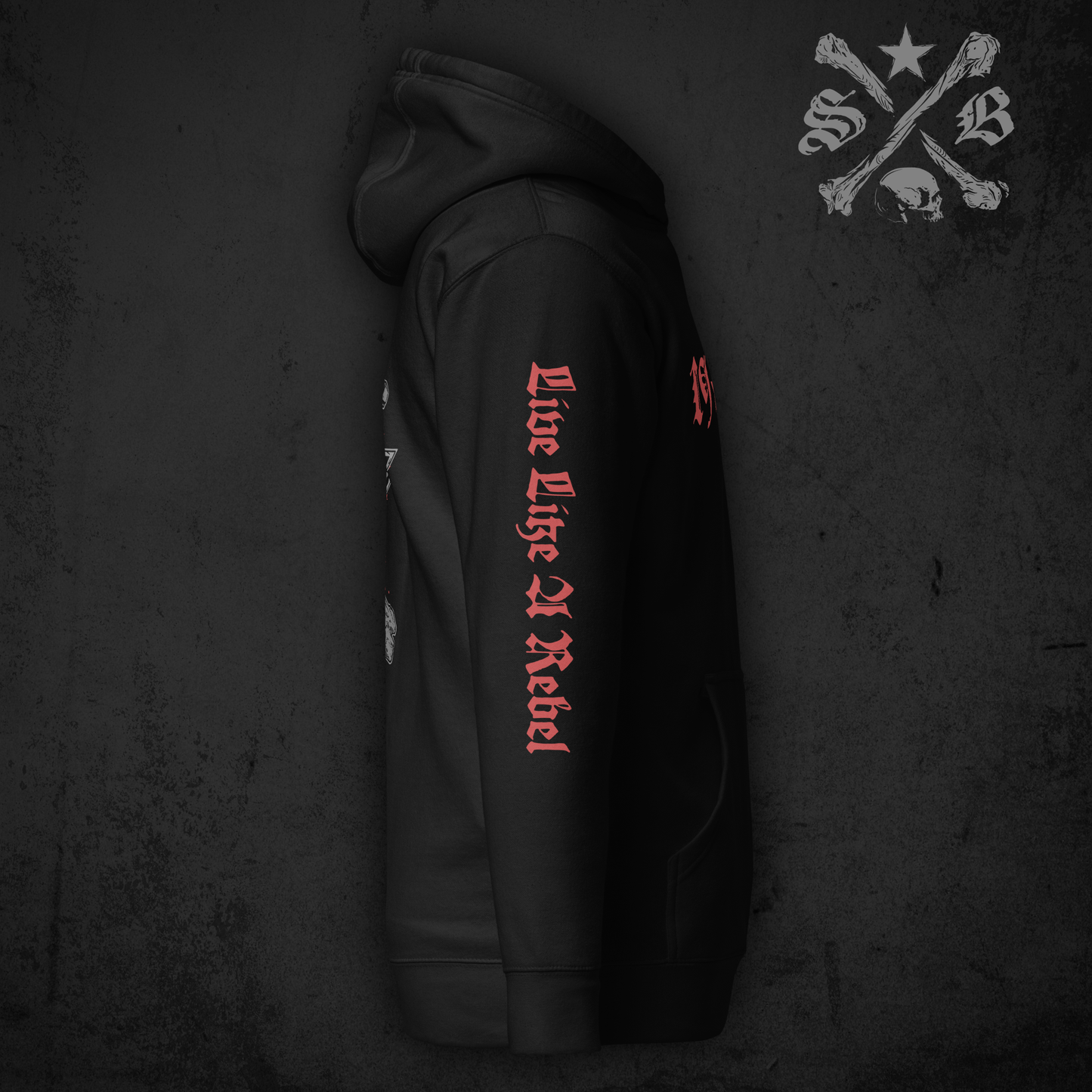 Black Star Icon Hoodie - Sleeve Prints