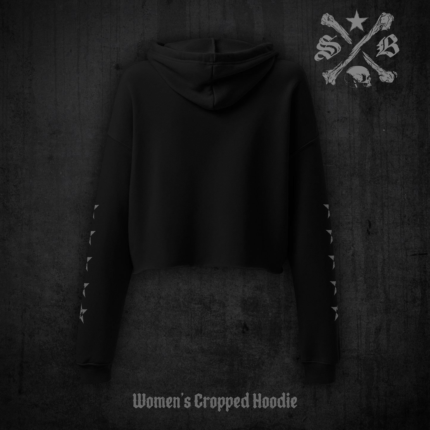 Skull Stars Cropped Hoodie