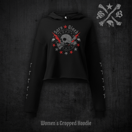 Skull Stars Cropped Hoodie